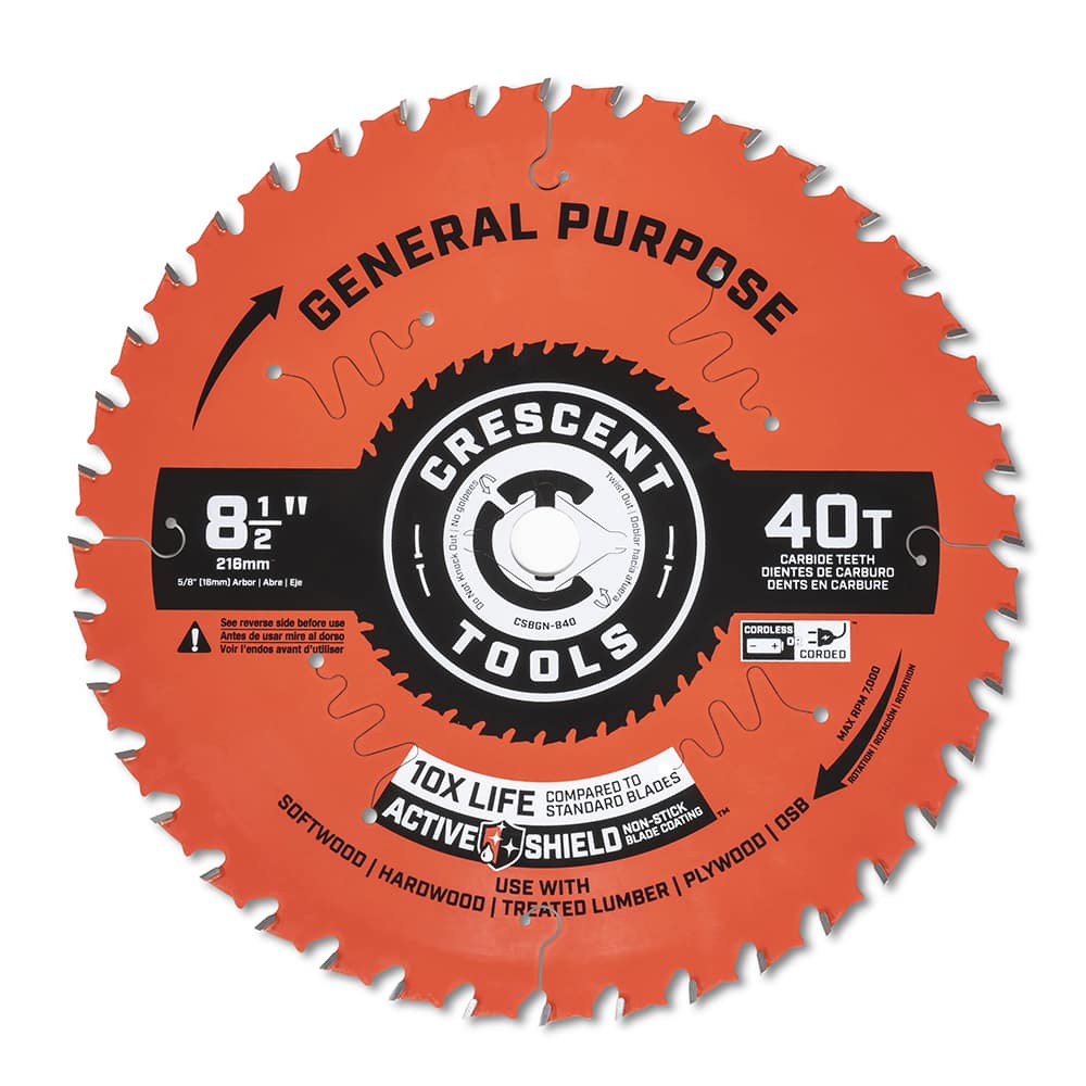 Wet & Dry Cut Saw Blade: 8-1/2