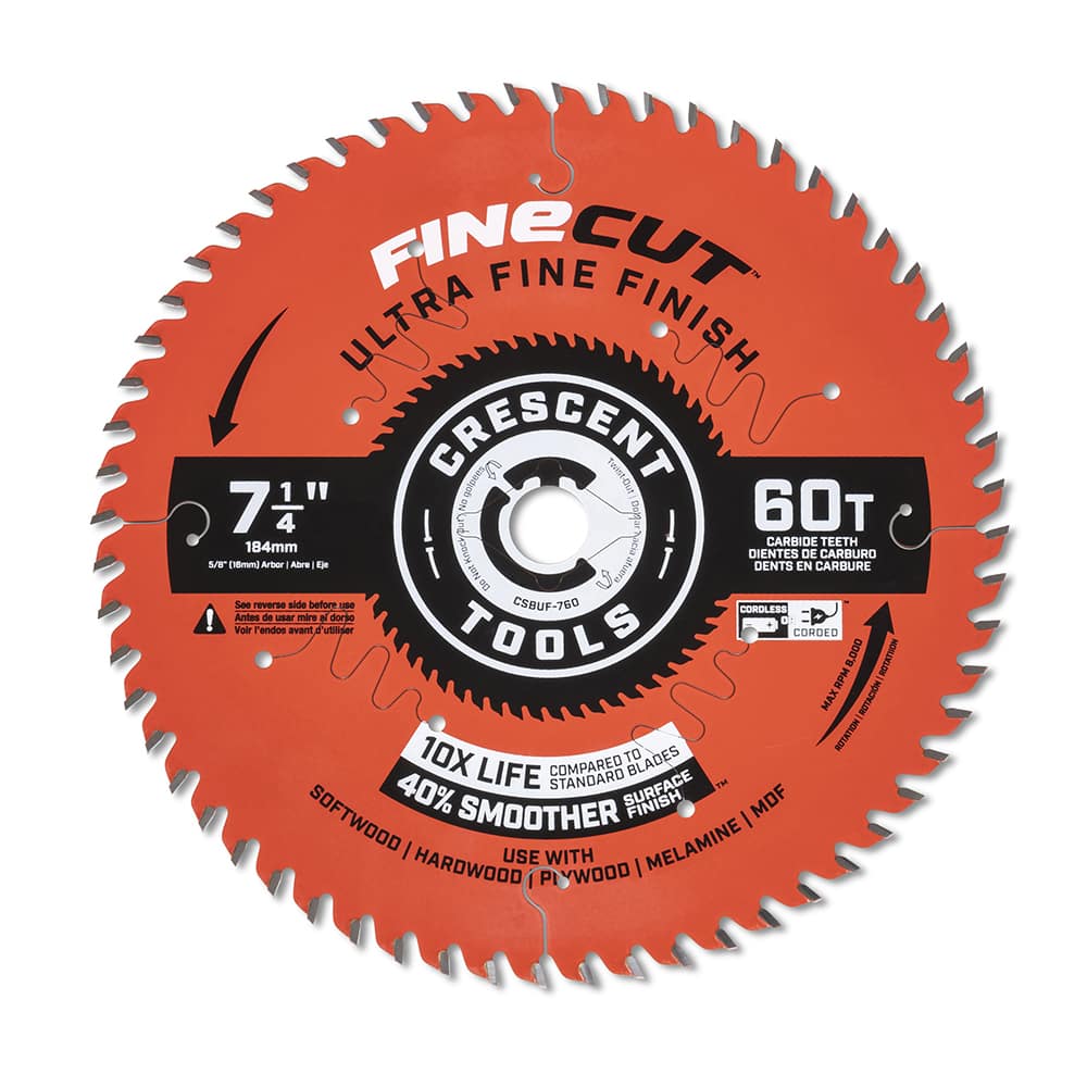 Wet & Dry Cut Saw Blade: 7-1/4