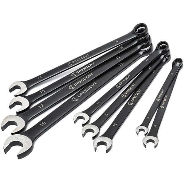 Combination Wrench Set: 9 Pc, 10 mm 11 mm 12 mm 13 mm 14 mm 15 mm 17 mm 19 mm & 8 mm Wrench, Metric MPN:CCWS9BM