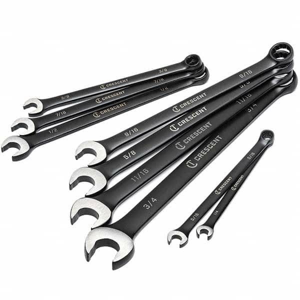 Combination Wrench Set: 9 Pc, 1/2