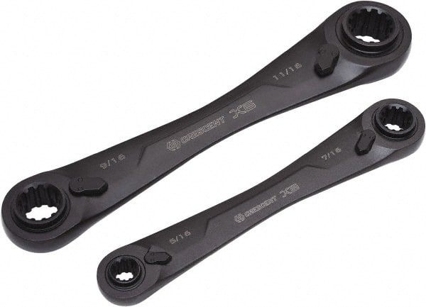 Ratcheting Box Wrench Set: 2 Pc, Metric MPN:CX6DBM2