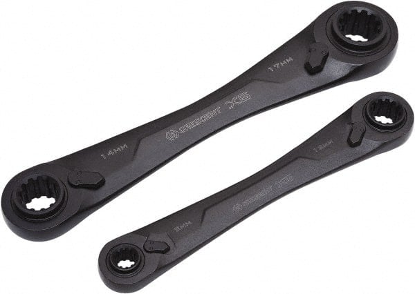 Ratcheting Box Wrench Set: 2 Pc, 1/2