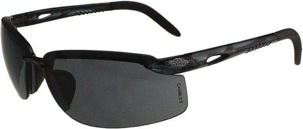 Safety Glass: Scratch-Resistant, Polycarbonate, Smoke Lenses, Full-Framed, UV Protection MPN:1241 W