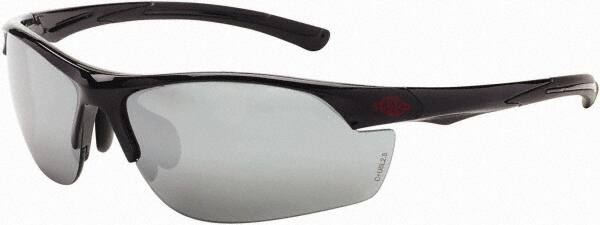 Safety Glass: Scratch-Resistant, Polycarbonate, Silver Mirror Lenses, Full-Framed, UV Protection MPN:1663