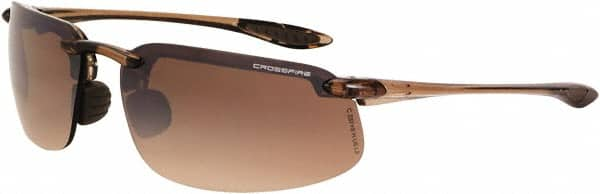 Safety Glass: Scratch-Resistant, Polycarbonate, Brown Lenses, Full-Framed, UV Protection MPN:211125