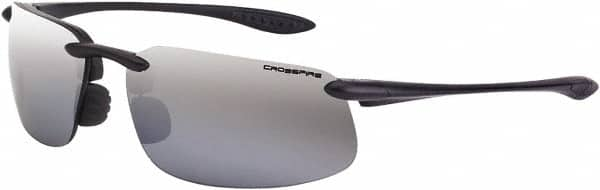 Safety Glass: Scratch-Resistant, Polycarbonate, Silver Mirror Lenses, Full-Framed, UV Protection MPN:21427