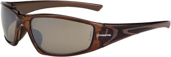 Safety Glass: Scratch-Resistant, Polycarbonate, Brown Lenses, Full-Framed, UV Protection MPN:23117