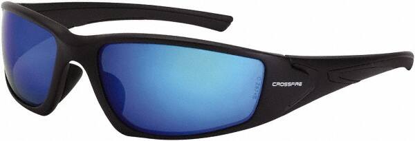 Safety Glass: Scratch-Resistant, Polycarbonate, Blue Lenses, Full-Framed, UV Protection MPN:23226