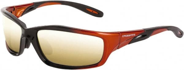 Safety Glass: Scratch-Resistant, Polycarbonate, Gold Lenses, Full-Framed, UV Protection MPN:2812