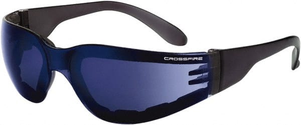 Safety Glass: Scratch-Resistant, Polycarbonate, Blue Mirror Lenses, Full-Framed, UV Protection MPN:548