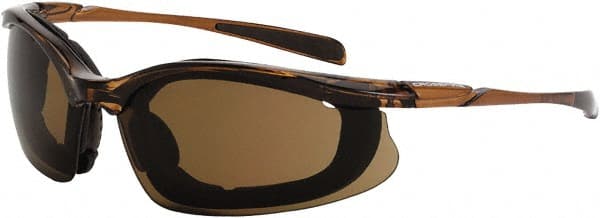 Safety Glass: Anti-Fog, Polycarbonate, Brown Lenses, Full-Framed, UV Protection MPN:867 AF