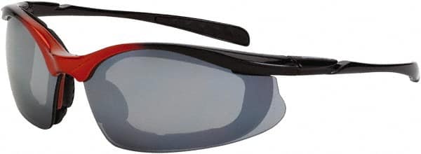 Safety Glass: Scratch-Resistant, Polycarbonate, Silver Mirror Lenses, Full-Framed, UV Protection MPN:873