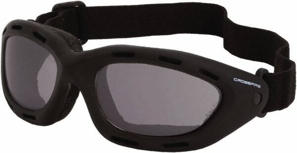 Safety Glass: Anti-Fog, Polycarbonate, Smoke Lenses, Full-Framed, UV Protection MPN:91352 AF