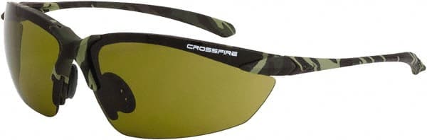 Safety Glass: Scratch-Resistant, Polycarbonate, Green Lenses, Full-Framed, UV Protection MPN:91721