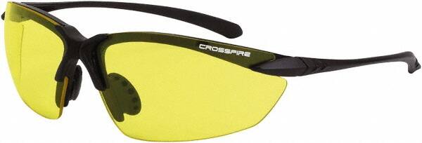 Safety Glass: Scratch-Resistant, Polycarbonate, Yellow Lenses, Full-Framed, UV Protection MPN:925