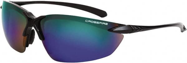 Safety Glass: Scratch-Resistant, Polycarbonate, Emerald Lenses, Full-Framed, UV Protection MPN:9610