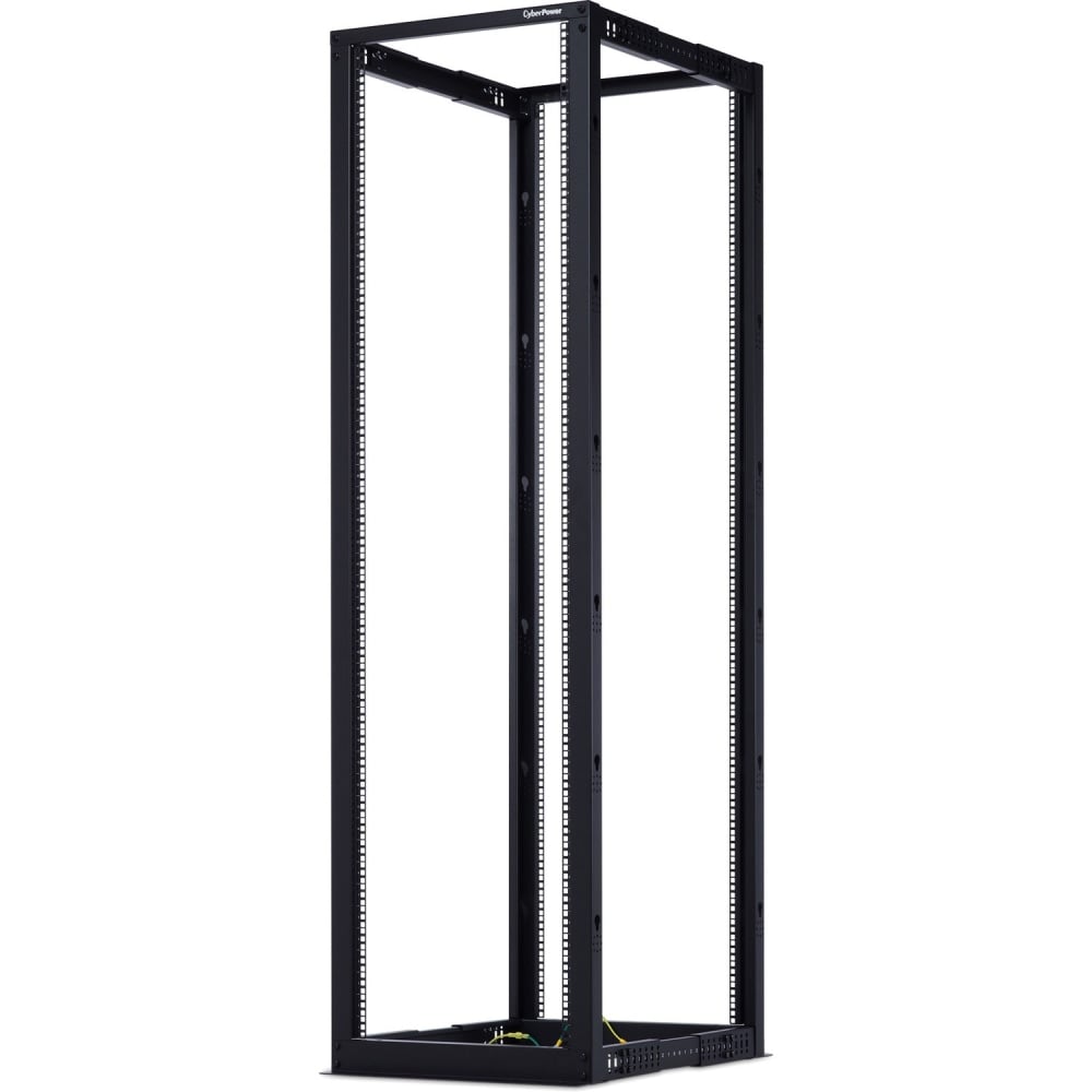 CyberPower CR45U40001 Knock down open frame rack (for assembly) - 45U 19in 4-post Open Frame Rack, 600mm wide, 22in-40in depth adjustable, black, 1760lbs (800kg) loading capacity, ships knock-down, 5 year warranty MPN:CR45U40001