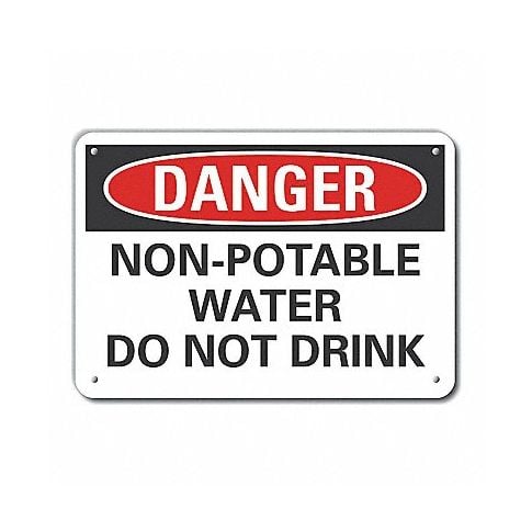 Potable Water Danger Sign 10inx14in Alum LCU4-0513-NA_14X10