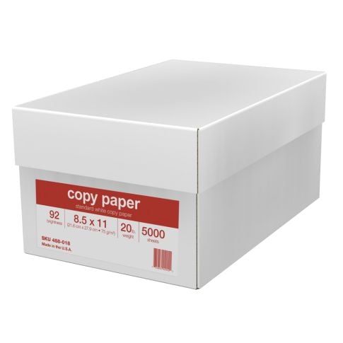  Office Depot White Copy Paper, 8 1/2in. x 11in., 20