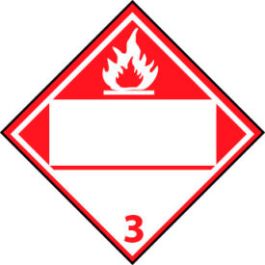 NMC™ Dot Flammable 3 Placard Sign Rigid Plastic DL65BR