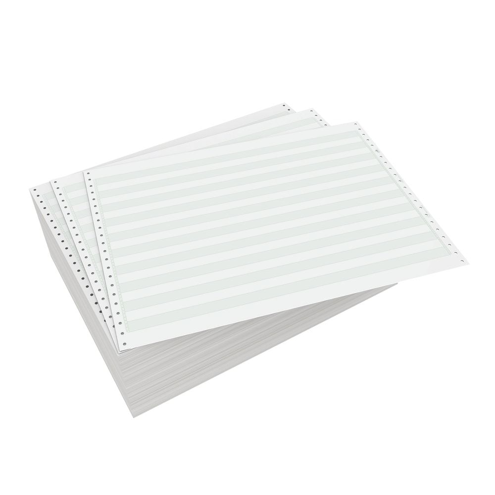 Domtar Carbonless Continuous Feed Form Paper, 2-Part, White, Plain,  Perforated, 9 1/2 x 11