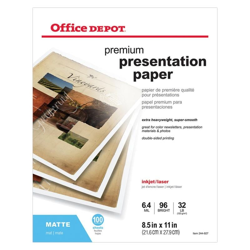 Office Depot Brand Multi-Use Paper, Letter Size (8 1/2 inch x 11 inch), 96 (U.S.) Brightness, 20 lb, White, Ream of 500 Sheets, Case of 10 Reams