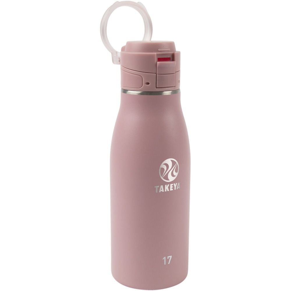 Takeya Motivational Tritan Straw Water Bottle, 64 oz, Flutter Pink