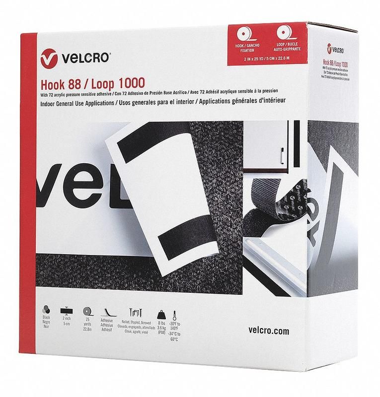 Velcro Brand 161153 2 W x 75 L Hook White Reclosable Adhesive Fastener Roll