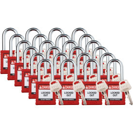 Brady® Safety Lockout Padlock Keyed Different 1-1/2