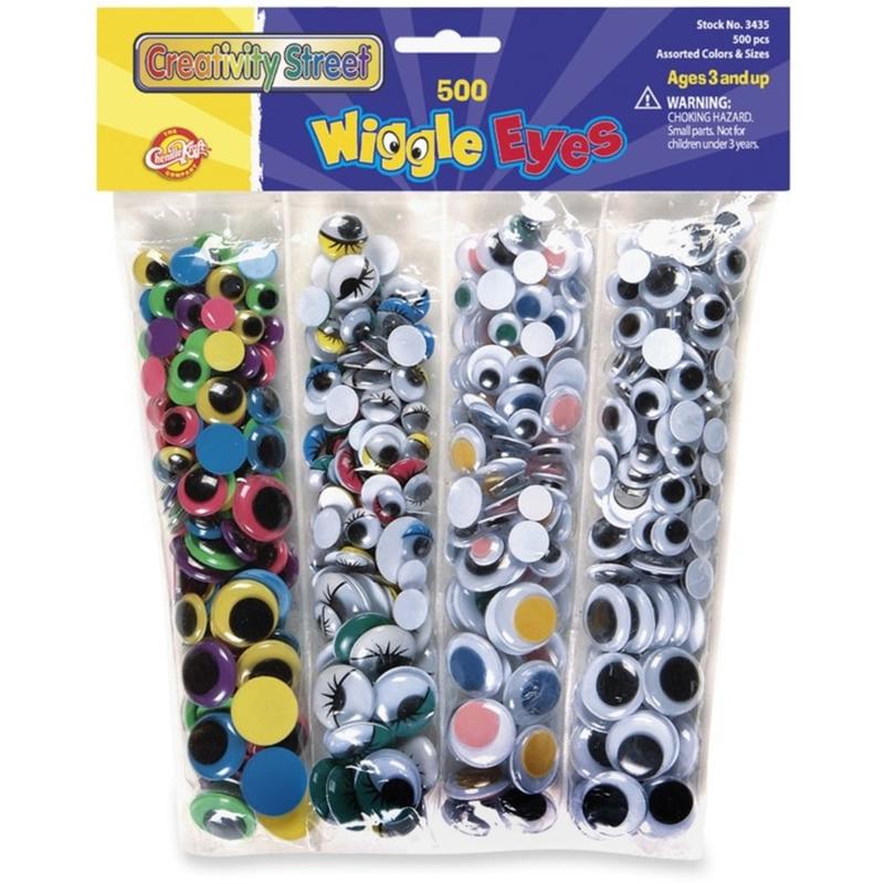 Chenille Kraft Wiggle Eyes Assortment, Pack Of 500 (Min Order Qty 4) MPN:3435