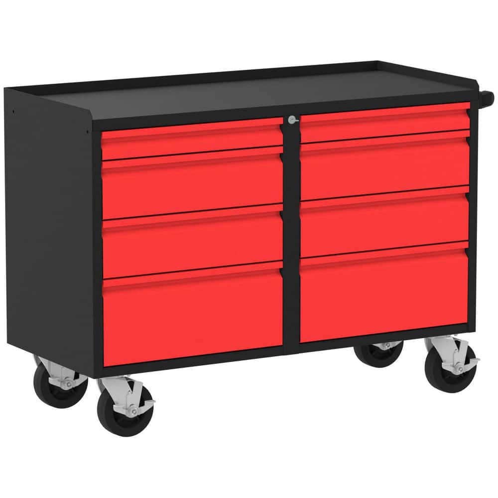 Mobile Work Benches, Bench Type: Deluxe , Depth (Inch): 21 , Load Capacity (Lb. - 3 Decimals): 2000.000 , Color: Red , Maximum Height (Inch): 36  MPN:F89618RB