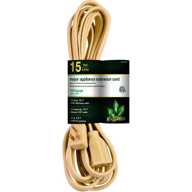 GoGreen Power GG-25615 15 Ft Appliance Cord - Beige GG-25615