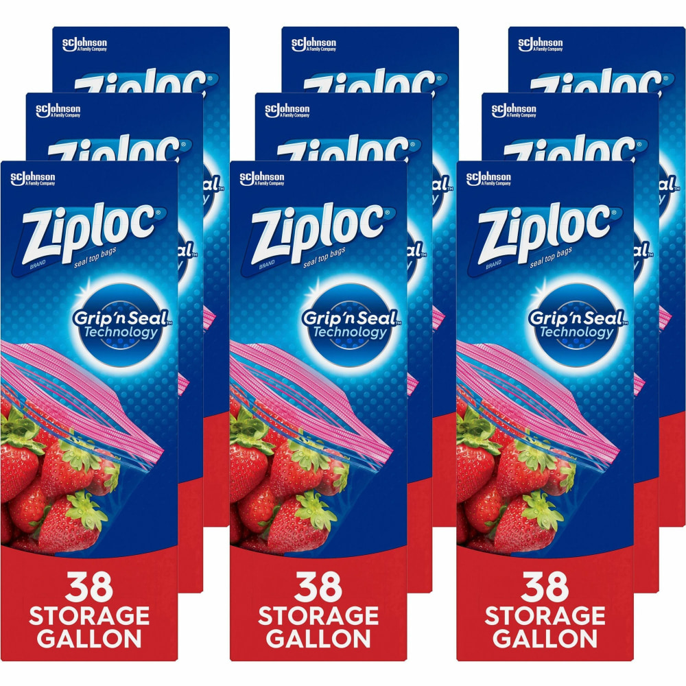 Ziploc Stand-Up Storage Bags - Blue - 9/Carton - Kitchen MPN:351154CT