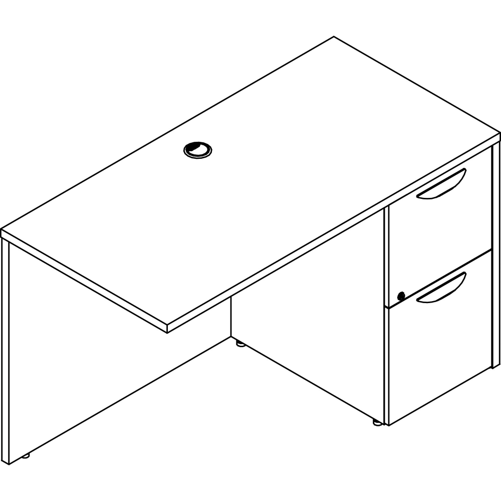 Lorell Prominence 2.0 Elm 48inW Right Desk Return, Gray MPN:PR2448RGE