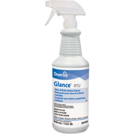 Diversey Glance Glass & Multi-Surface Cleaner 32 oz. Trigger Spray Bottle 12 Bottles - 04705 DVO04705