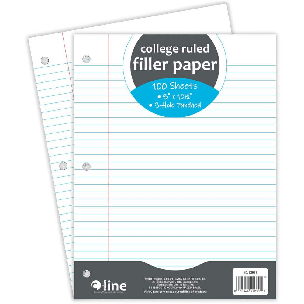 Note Pads, Writing Pads & Notebooks, Product Type: College Ruled Filler Paper , Paper Color: White , Style of Rule: College , Binding Location: Side  MPN:22031-CT