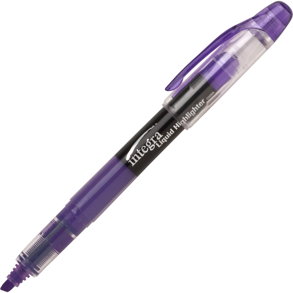 Integra Liquid Highlighters - Chisel Marker Point Style - Purple - 1 Dozen (Min Order Qty 8) MPN:33315