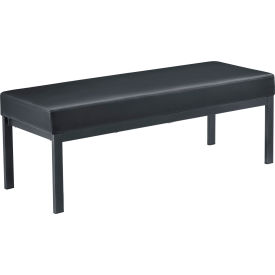 Interion® Synthetic Leather Reception Bench - Black 732695