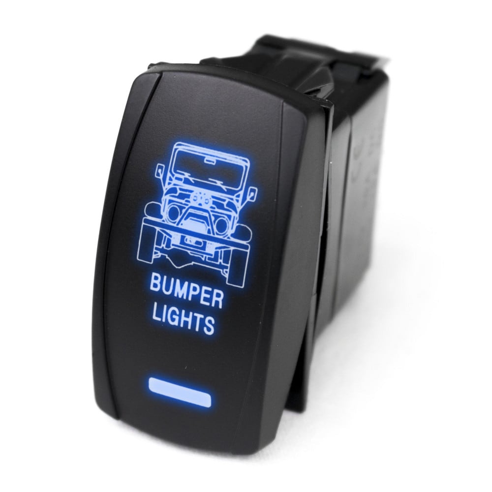 Automotive Switches, Switch Type: Bumper Lights LED Rocker Switch , Number Of Connections: 5 , Contact Form: SPST , Sequence: On-Off , Amperage: 20 A  MPN:1005267