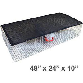 Bird Barrier® Pigeon Large Trap w/ Shade Water & Feeder Steel Silver TT-SW15