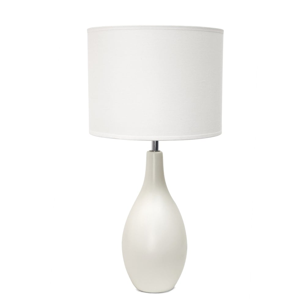 Creekwood Home Essentix Ceramic Dewdrop Table Lamp, 18-1/8inH, Off White Shade/Off White Base (Min Order Qty 2) MPN:CWT-2000-OF