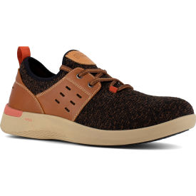 Rockport Works Two Eye Tie Work Sneaker Breathable Knit textile & Leather Brown & Tan 8.5M RK4690-M-08.5