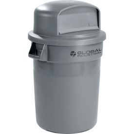 GoVets™ Plastic Trash Can with Dome Lid - 32 Gallon Gray 460GYD240