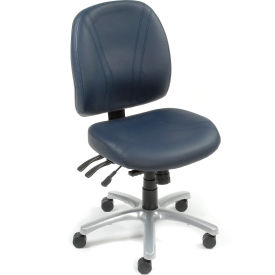 Interion® Multifunction Chair With Mid Back Vinyl Blue 605BL250