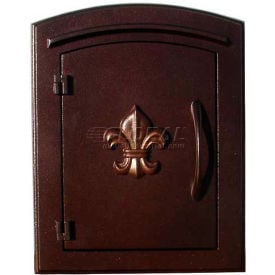 Manchester Locking Security with Decorative Fleur De Lis Door Manchester Faceplate Antique Copper MAN-S-1402-AC