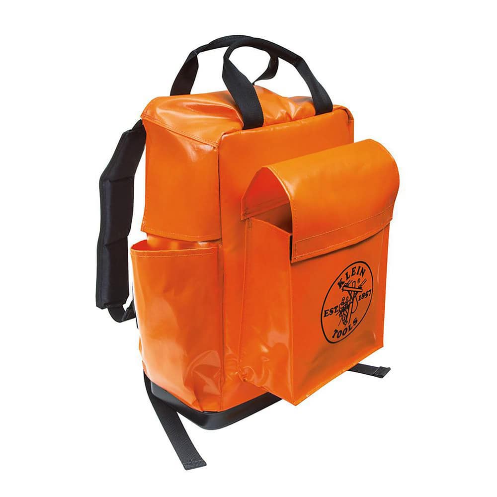 Tool Bags & Tool Totes, Holder Type: Backpack , Closure Type: Press to Close , Material: Vinyl , Overall Width: 10 , Overall Depth: 18in  MPN:5185ORA