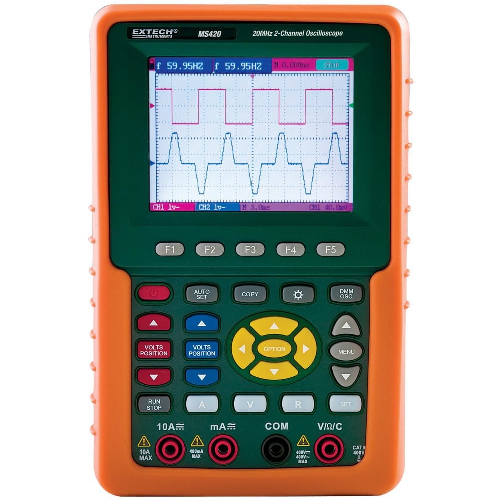 Oscilloscopes, Oscilloscope Type: Handheld Digital Oscilloscope , Bandwidth (MHz): 20MHz , Number of Channels: 2 , Display Type: LCD  MPN:MS420