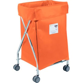 R&B Wire Products Wide Collapsible Hamper Steel Orange Vinyl Bag 655O