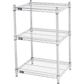 Nexel® 3 Shelf Chrome Wire Shelving Unit Starter 24