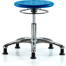 Blue Ridge Ergonomics™ Cleanroom Stool with Glides - Desk Height - Blue CLR-IPDHSO-CR-RG-BLU